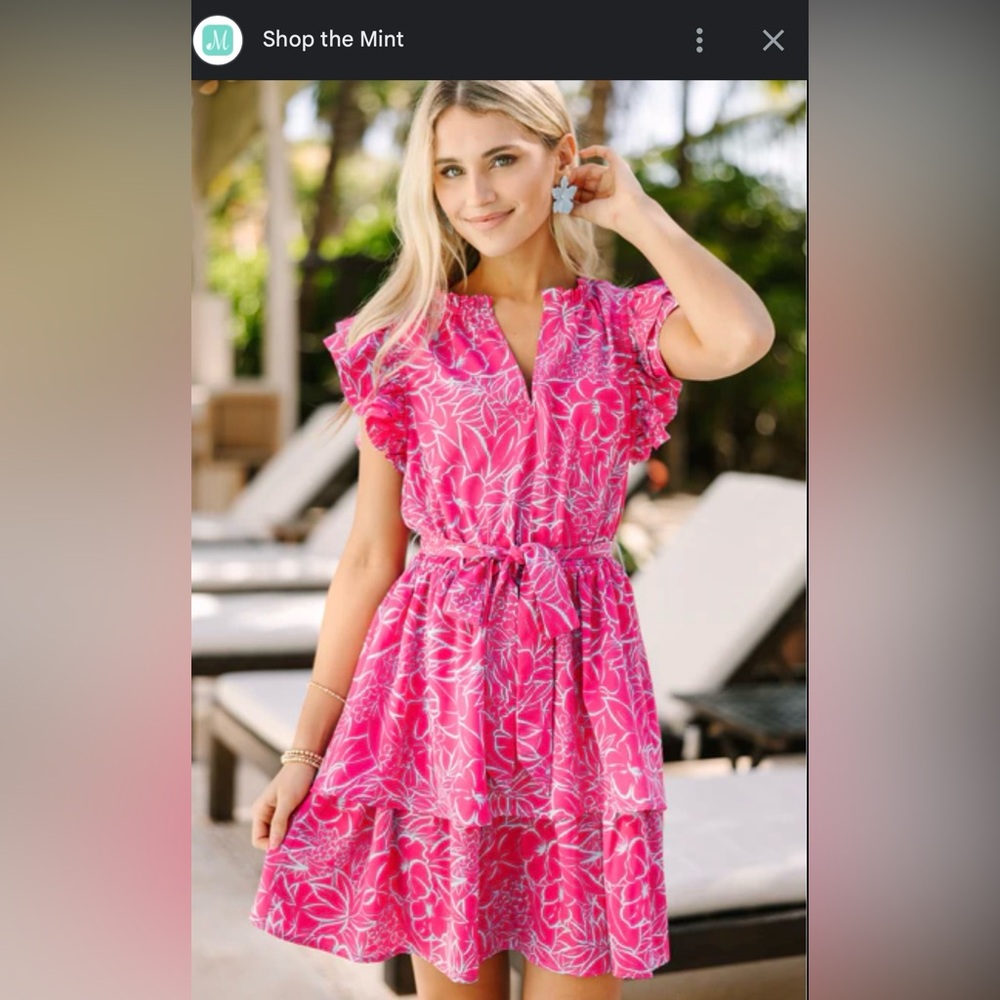 NWOT- It’s Your Time Pink Fuchsia Floral Dress from Shop the Mint
